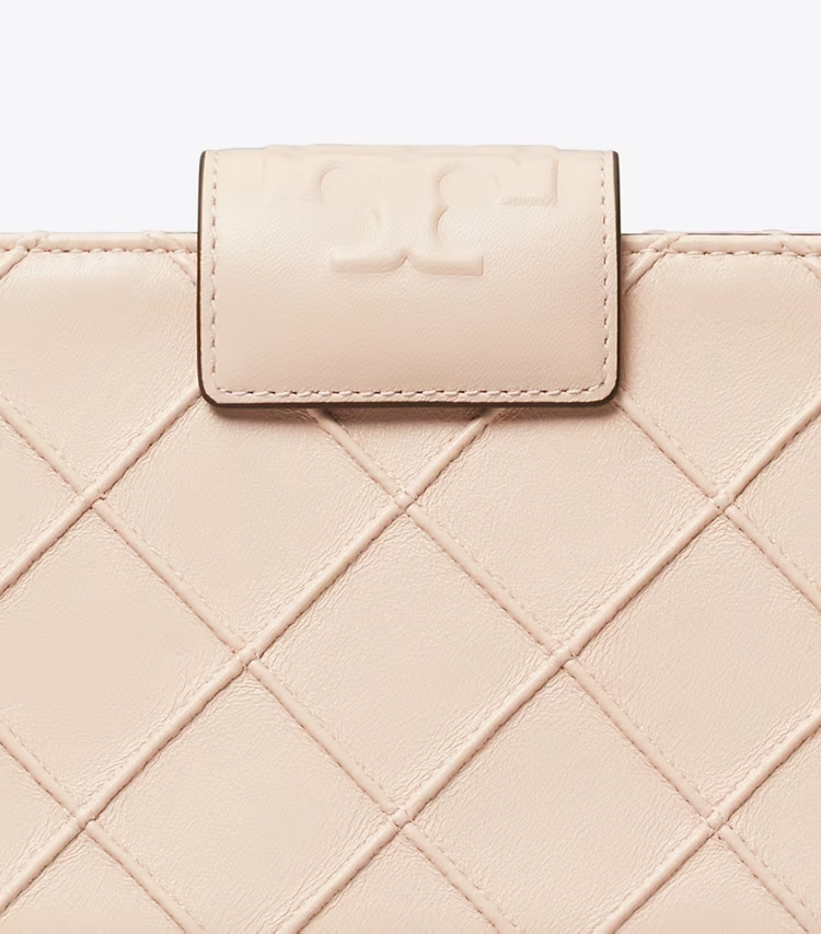 Tory Burch Mini Fleming Soft Quilted Leather Wallet On A Chain