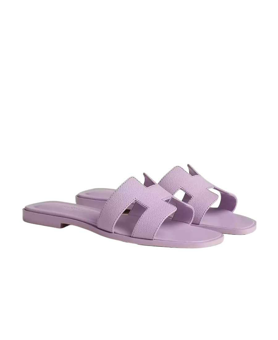 Pre-owned Hermes Oran Sandals In Purple