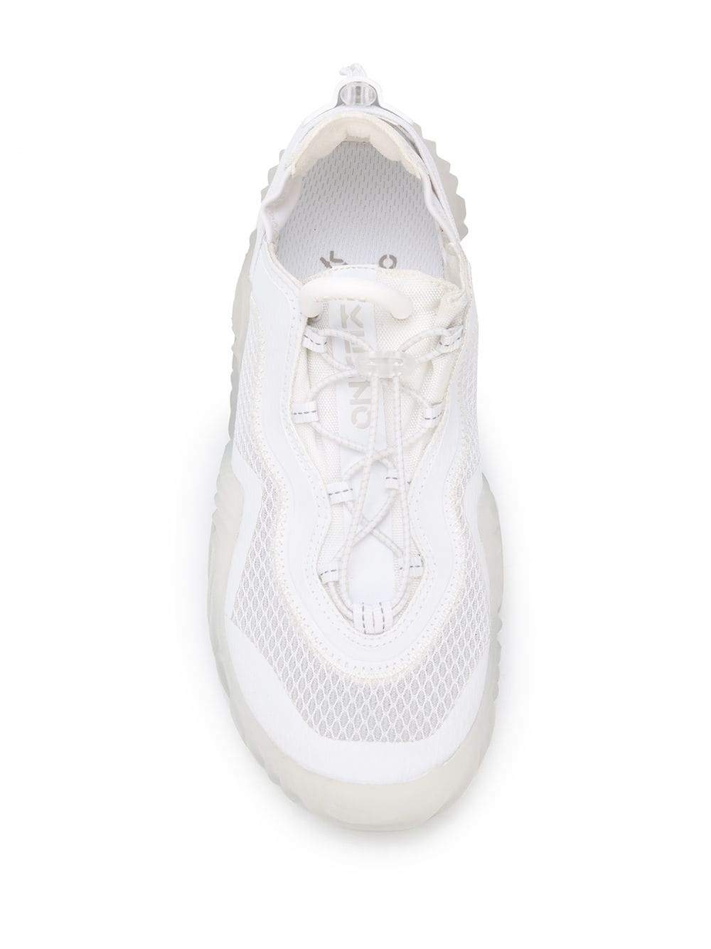 Kenzo Drawstring Logo-patch Sneakers In White