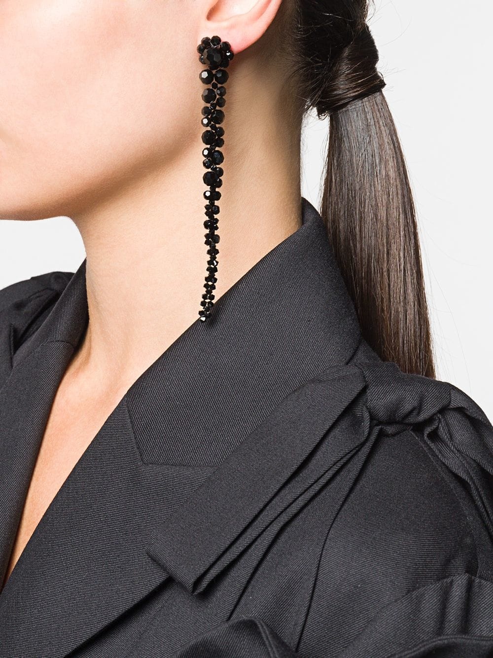 Simone Rocha Bead-emellished Drop Earrings In Black