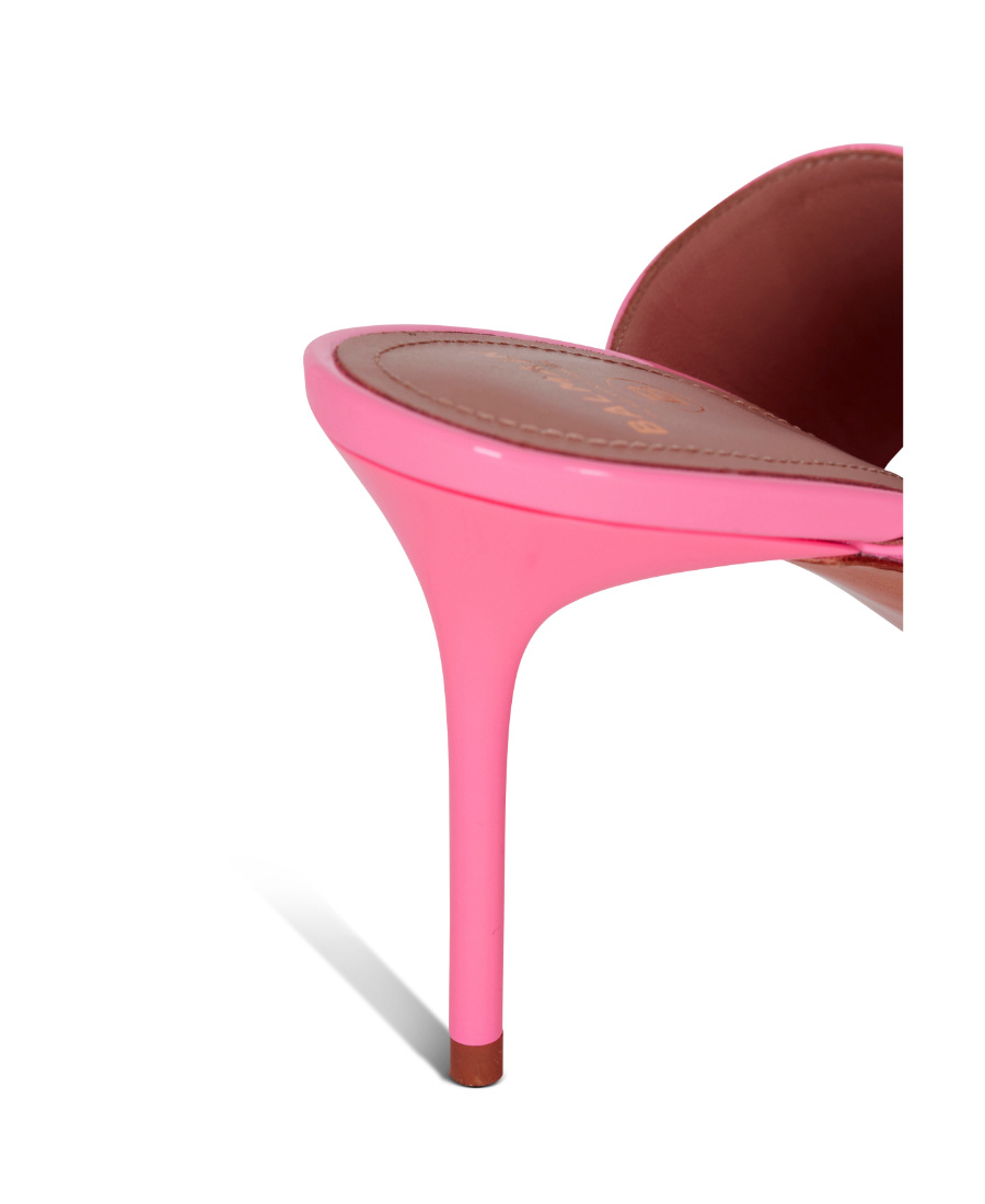 Shop Balmain Uma Mules In Patent Leather In Pink