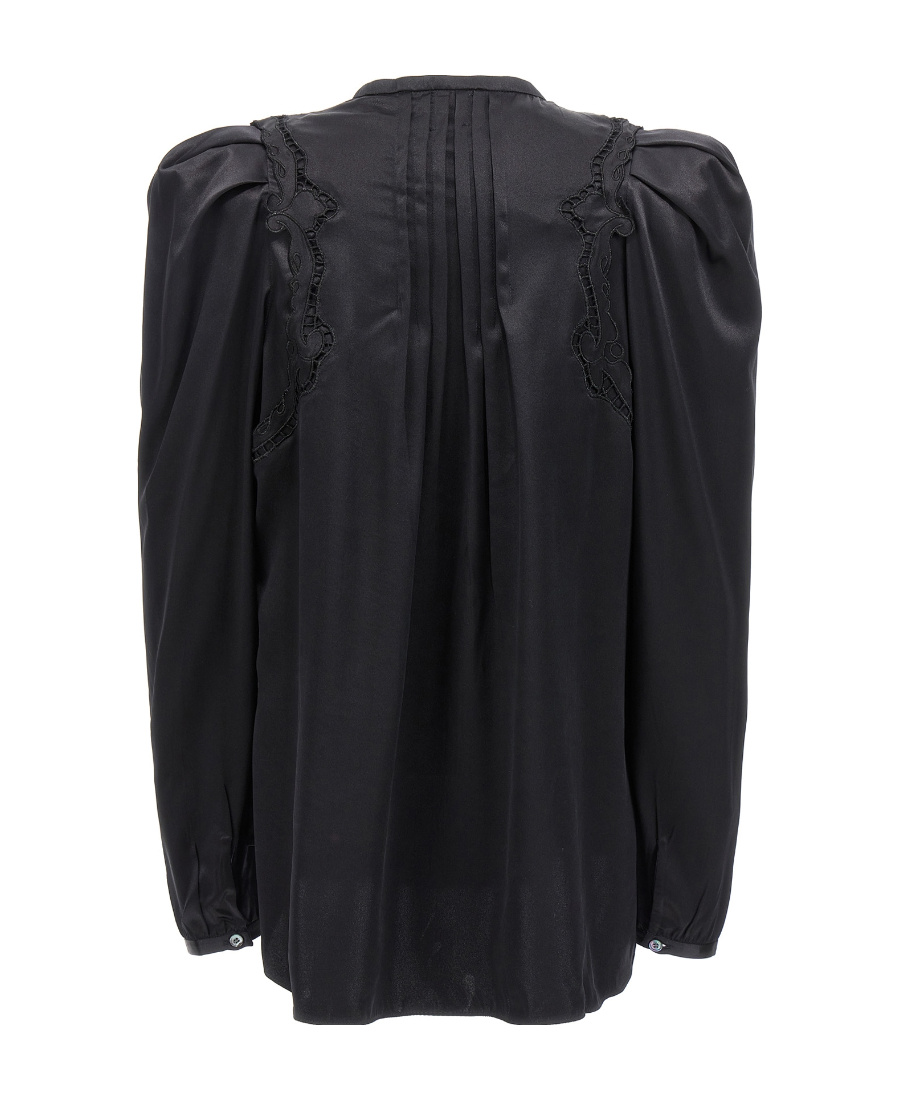 Isabel Marant 'joanea' Black Silk Blend Shirt In Black