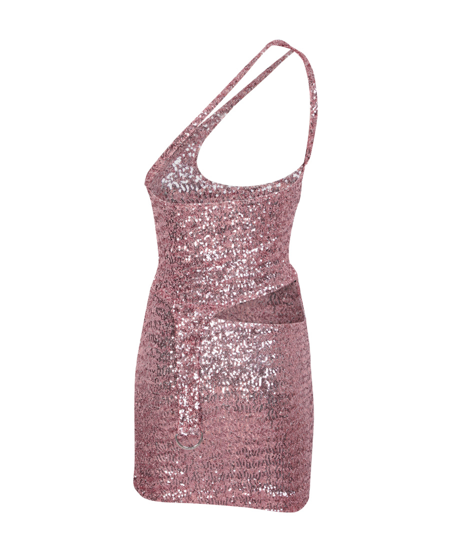Ambush Asymmetric Sequin Minidress In Multicolor