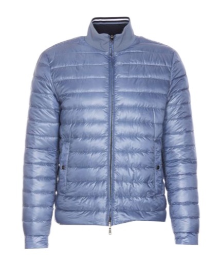 Herno Light Down Crewneck Jacket In Blue