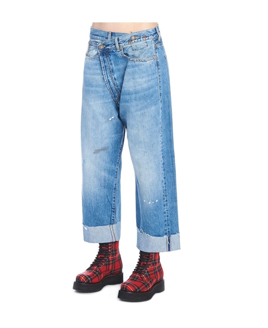 R13 Blue Crossover Jeans In Blue