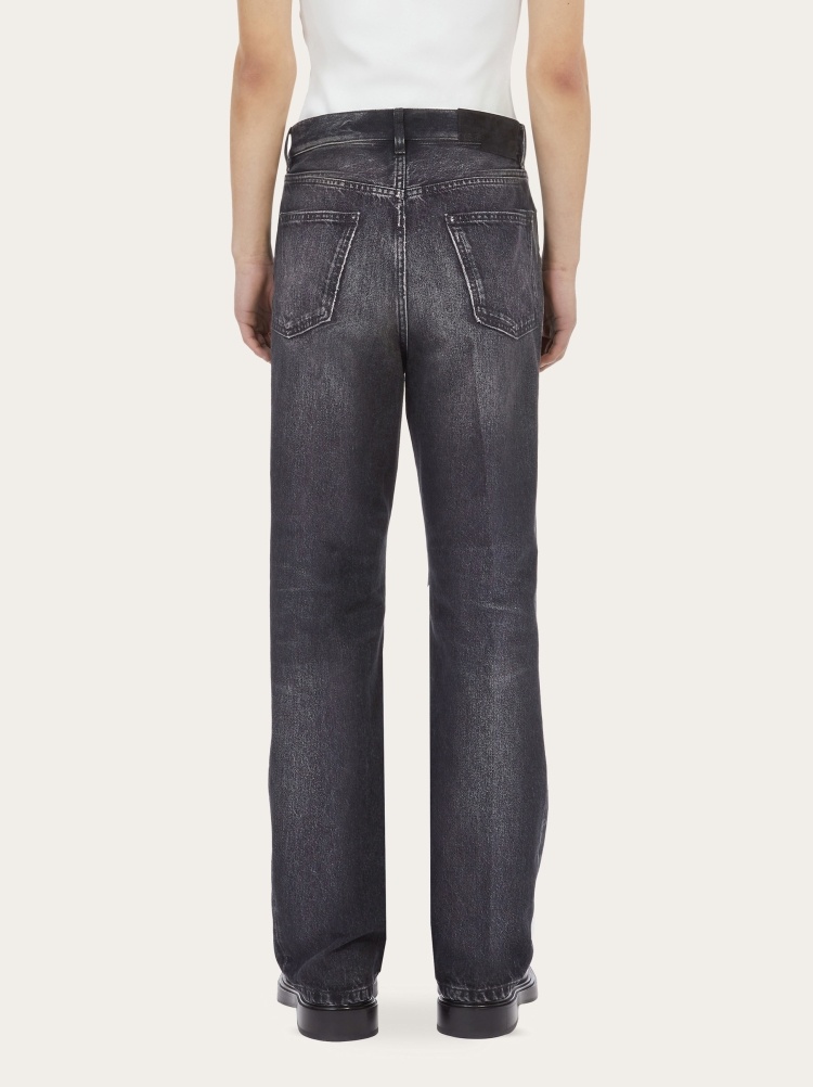 Ferragamo Five Pocket Trousers In Black