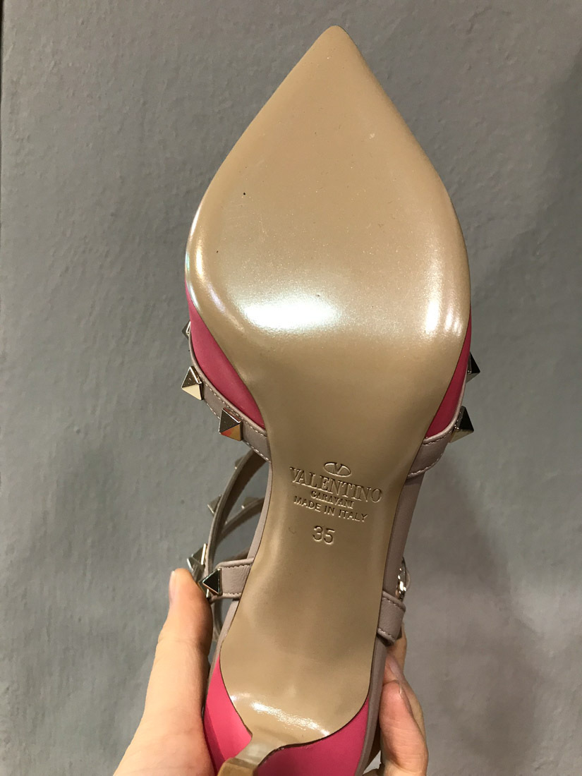 Shop Valentino Rockstud' High Heels In Nude