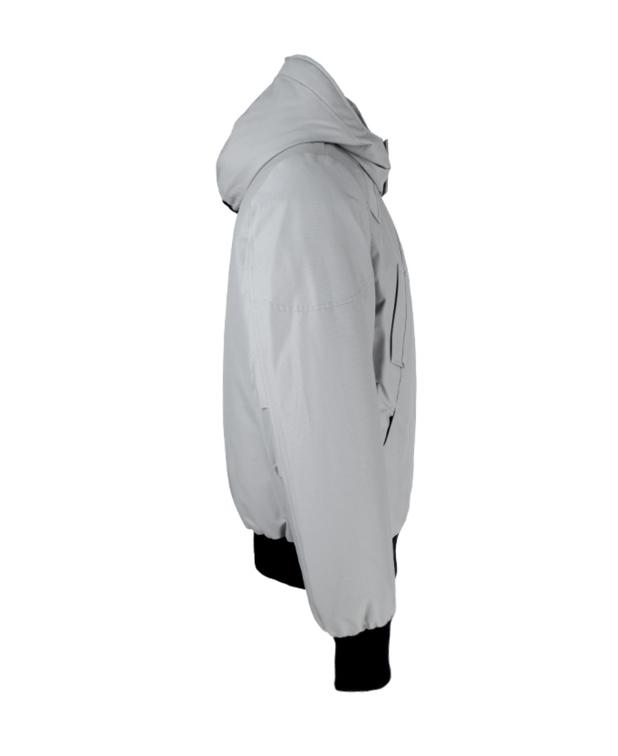 Moose Knuckles Biencourt Padded Bomber Jacket In Gray