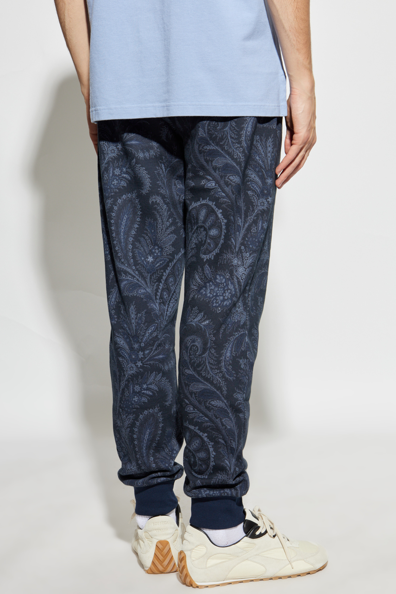 Etro Paisley-print Drawstring Sweatpants In Blue