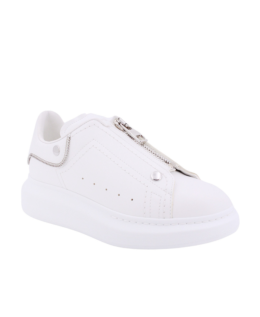 Alexander Mcqueen Larry Oversize Zip-up Sneakers In White