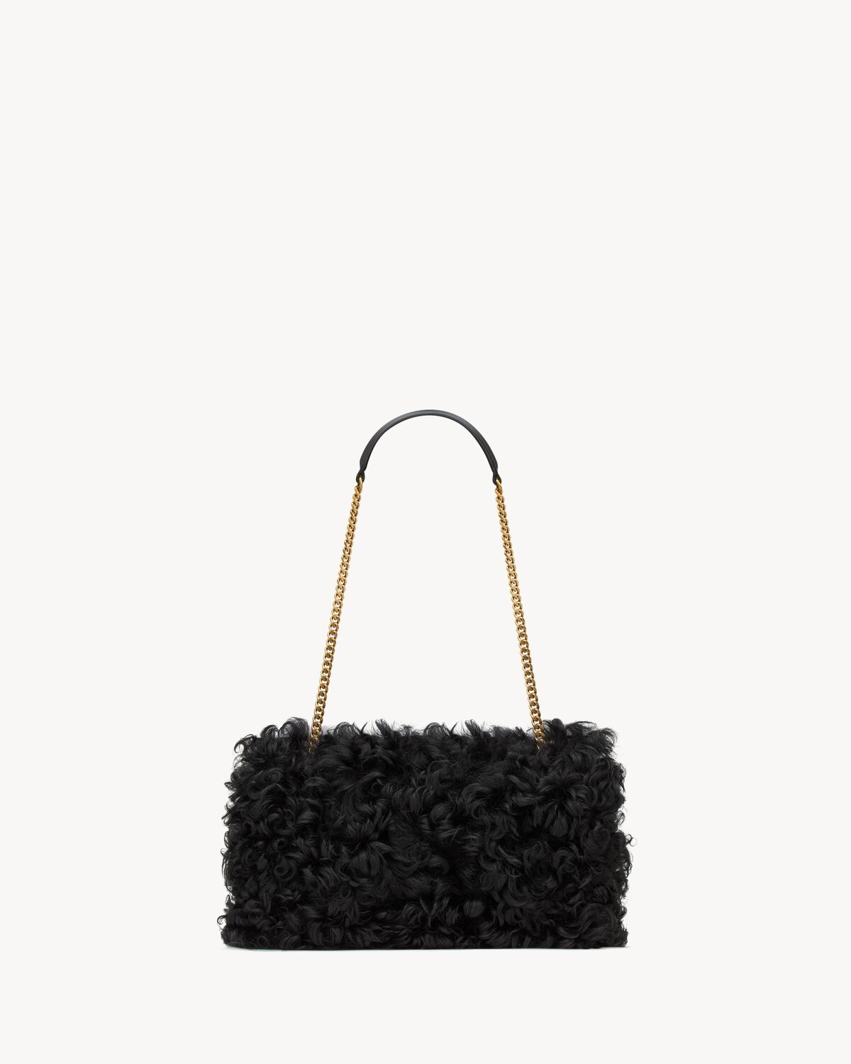 Saint Laurent Jamie Medium In Shearling In Black