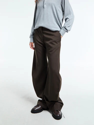 Acne Studios Casual Pants With Belt Loops In Brown