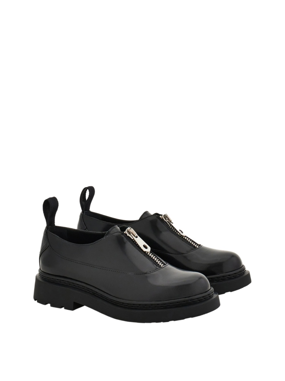 Ferragamo Shoe With Zipper In Black