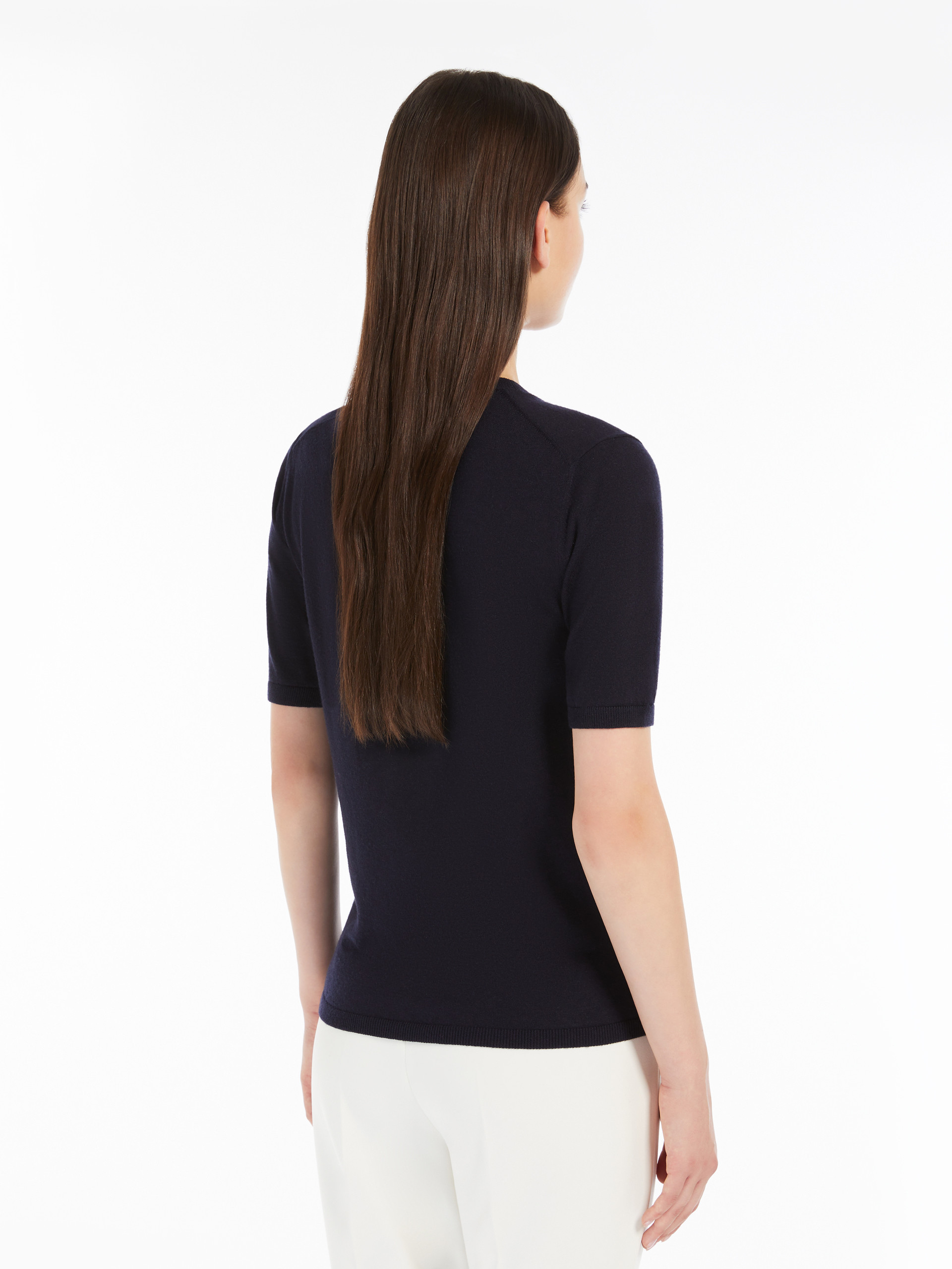 Max Mara Short-sleeved Sweater In Black