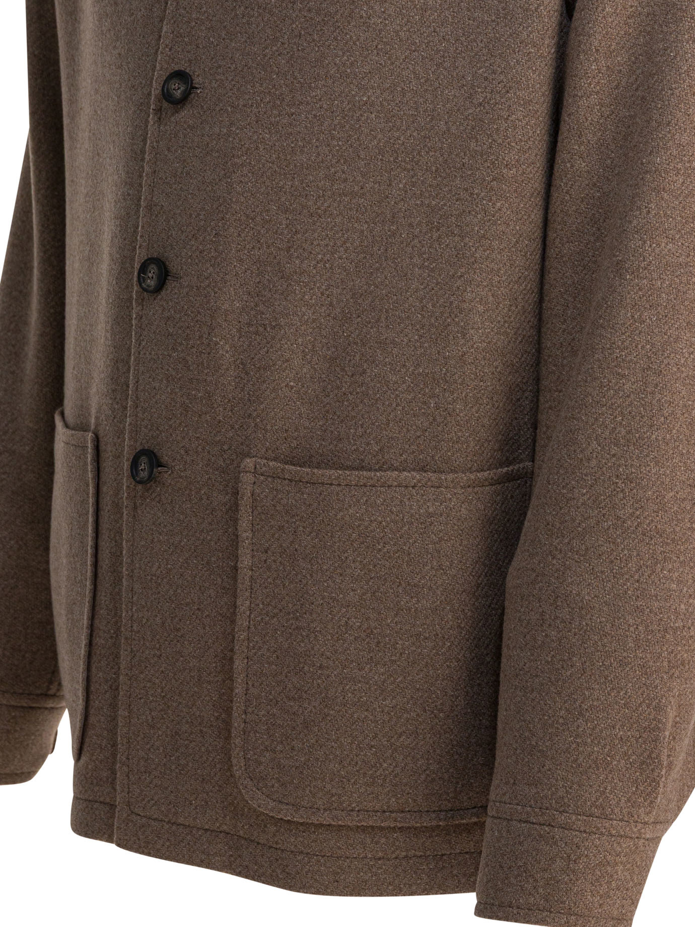Tagliatore Stand Collar Long Sleeves Front Pockets Coat In Brown