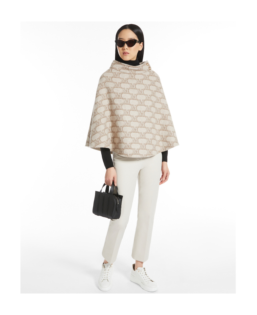 Max Mara Wool And Cashmere Cloak In Nude