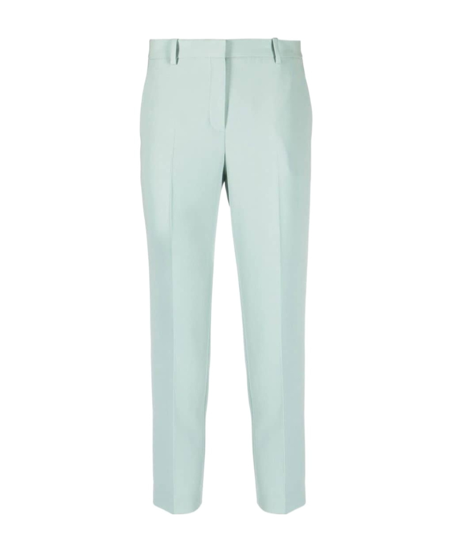 Theory Tapered Cropped Trousers In Green