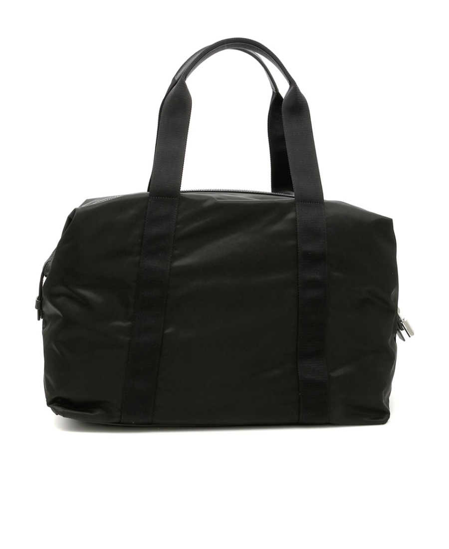 Prada Re-nylon And Saffiano Leather Duffle Bag In Black