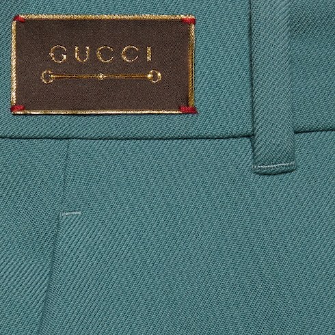 Gucci Horsebit Wool Trousers In Blue