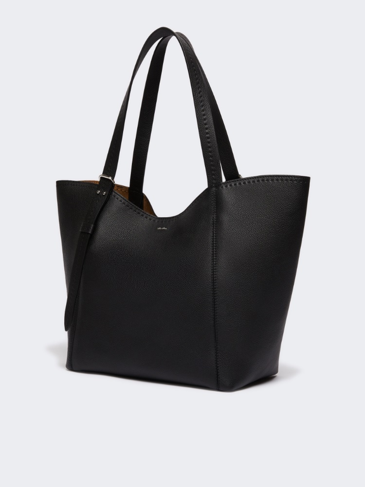 Max Mara Double Handle Handbag In Black