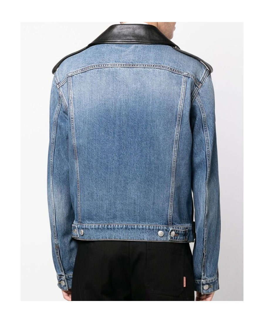 Alexander Mcqueen Men's Combo Biker Jacket In Black