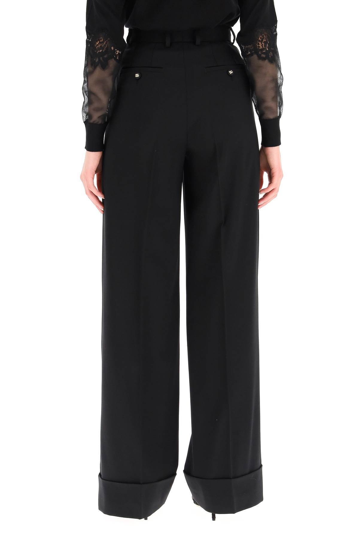 Dolce & Gabbana High-waist Wide-leg Trousers In Black