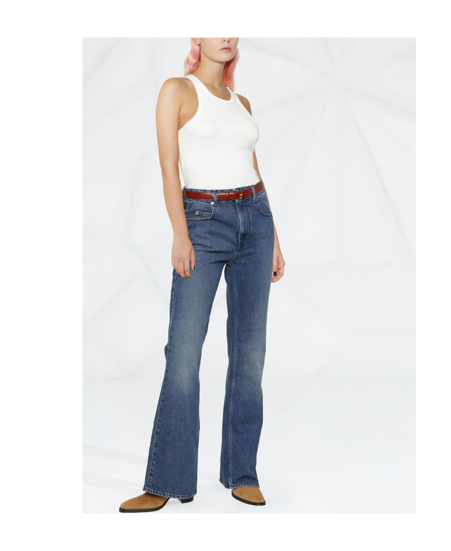 Isabel Marant Étoile Logo Trumpet Jeans In Blue