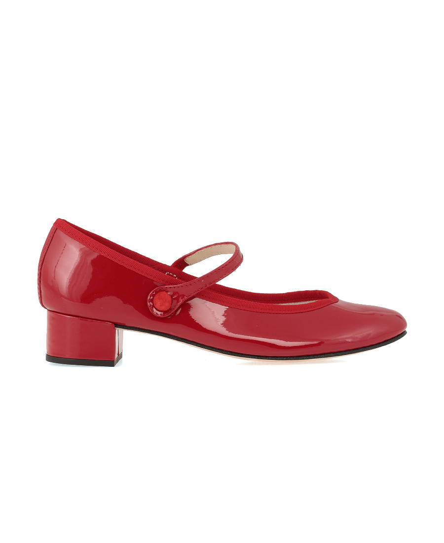 Repetto 30mm Rose Patent Leather Mary Jane Heels In Red