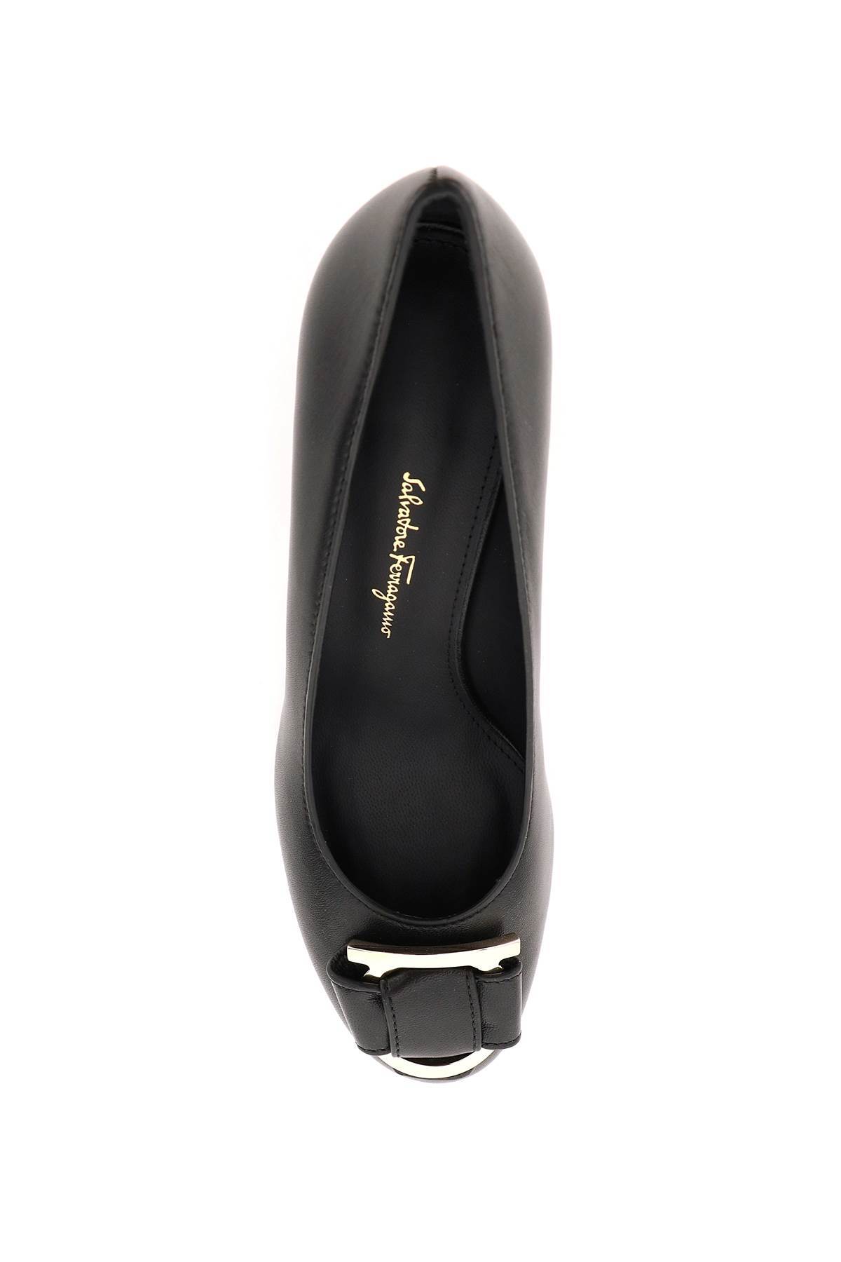 Ferragamo Melena 70mm Leather Pumps In Black