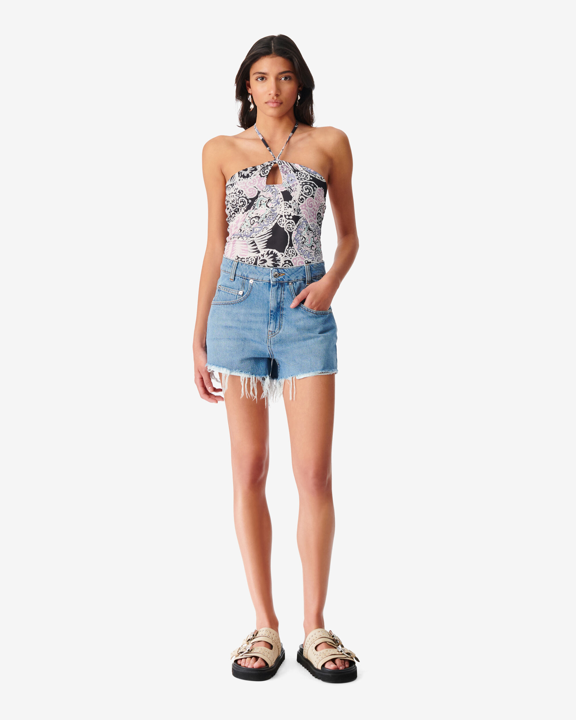 Iro Denim Shorts In Blue