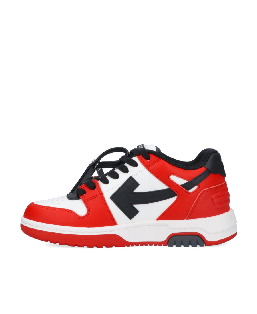 Off-white Round-headed Flat-soled Casual Shoes In Red