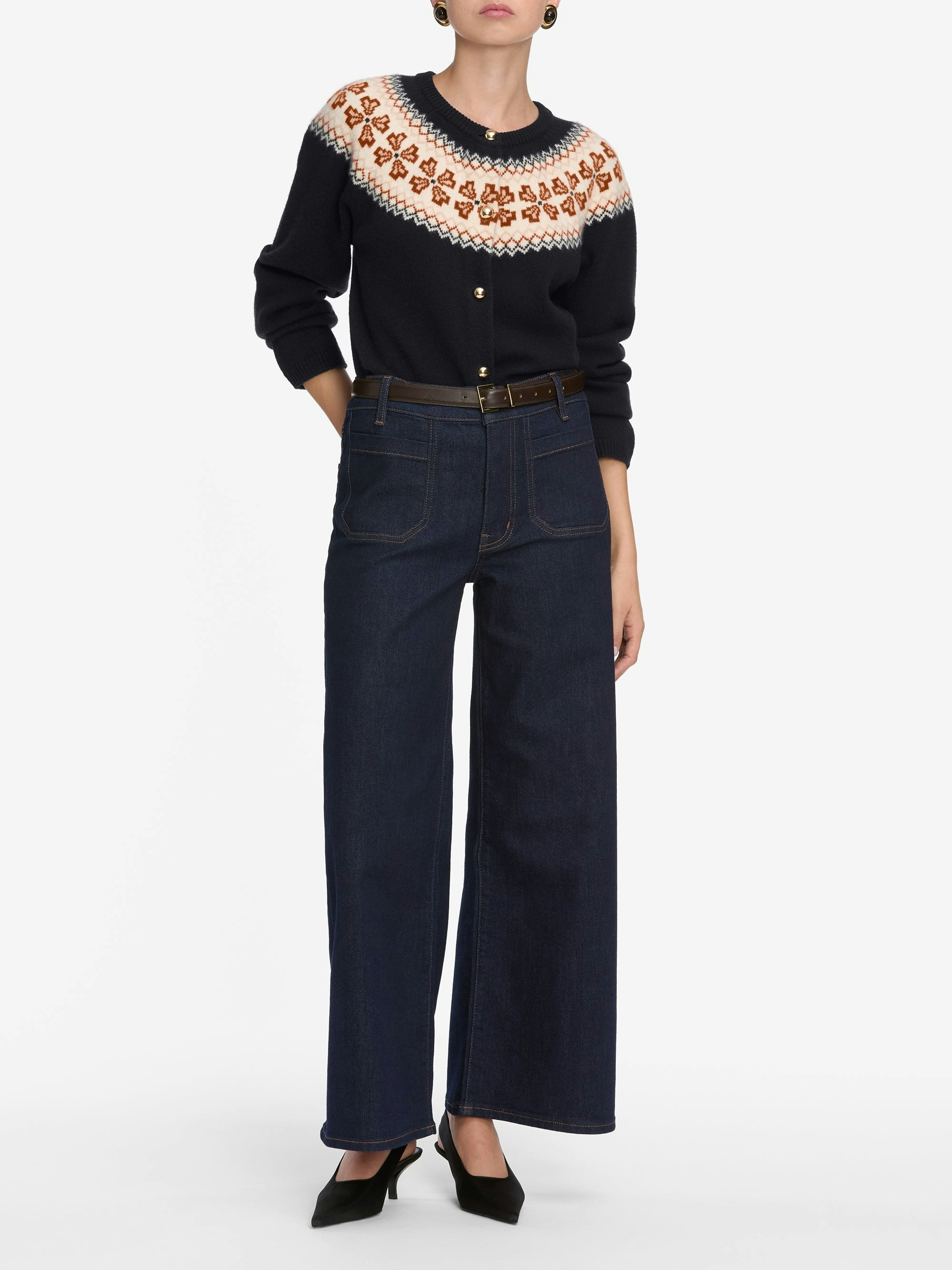 Frame Jeans Le Slim Palazzo Modernist Pocket In Blue