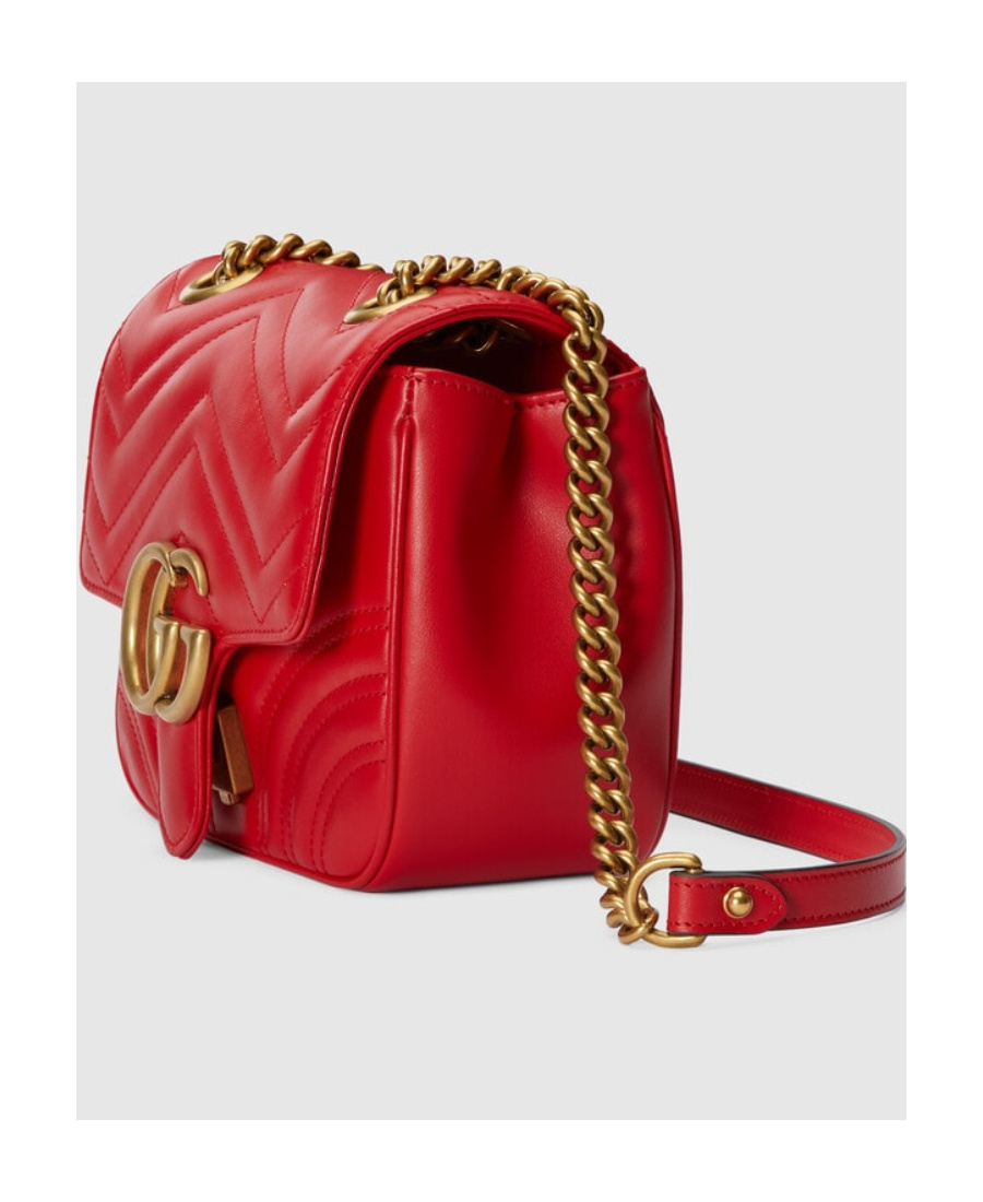 Gucci Mini Gg Marmont Shoulder Bag In Red