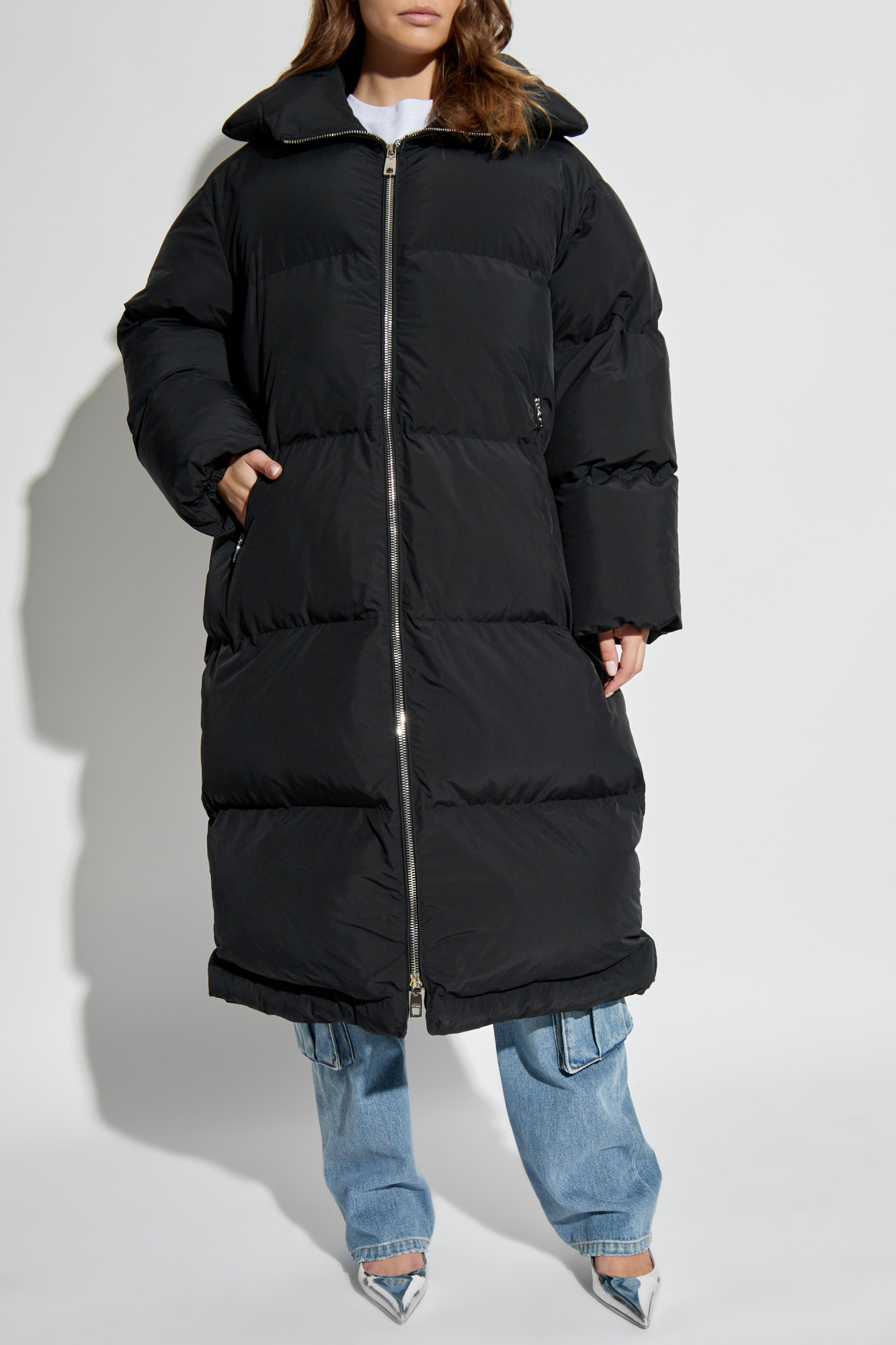 Dolce & Gabbana Logo-plaque Padded Coat In Black