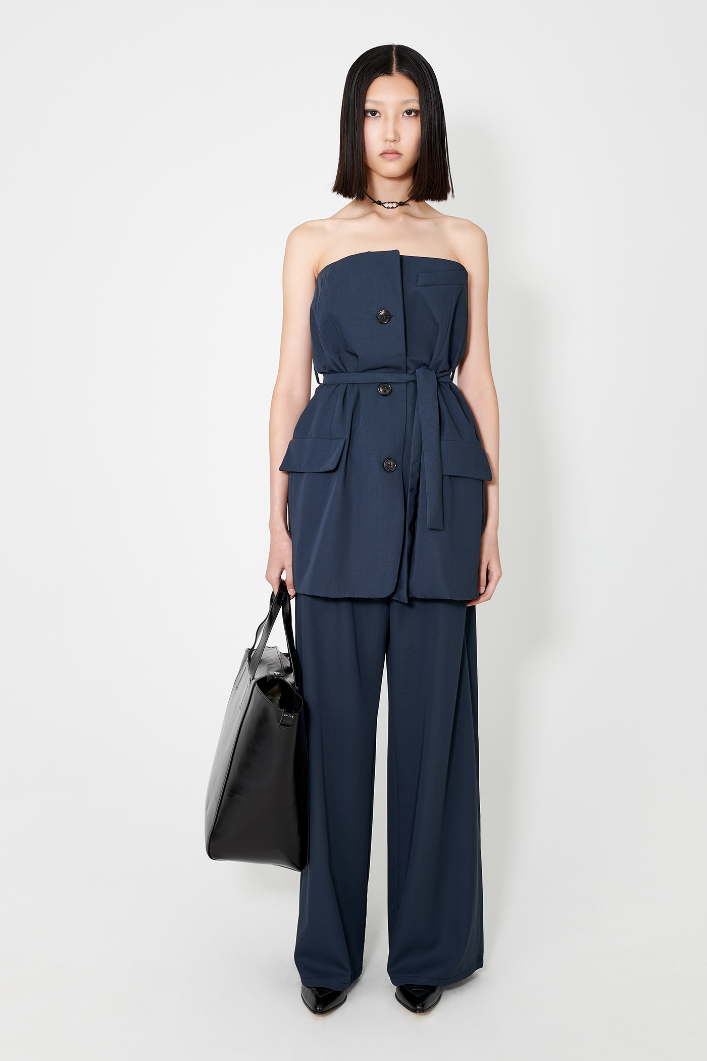 Our Legacy Off-shoulder Suit Top In Black