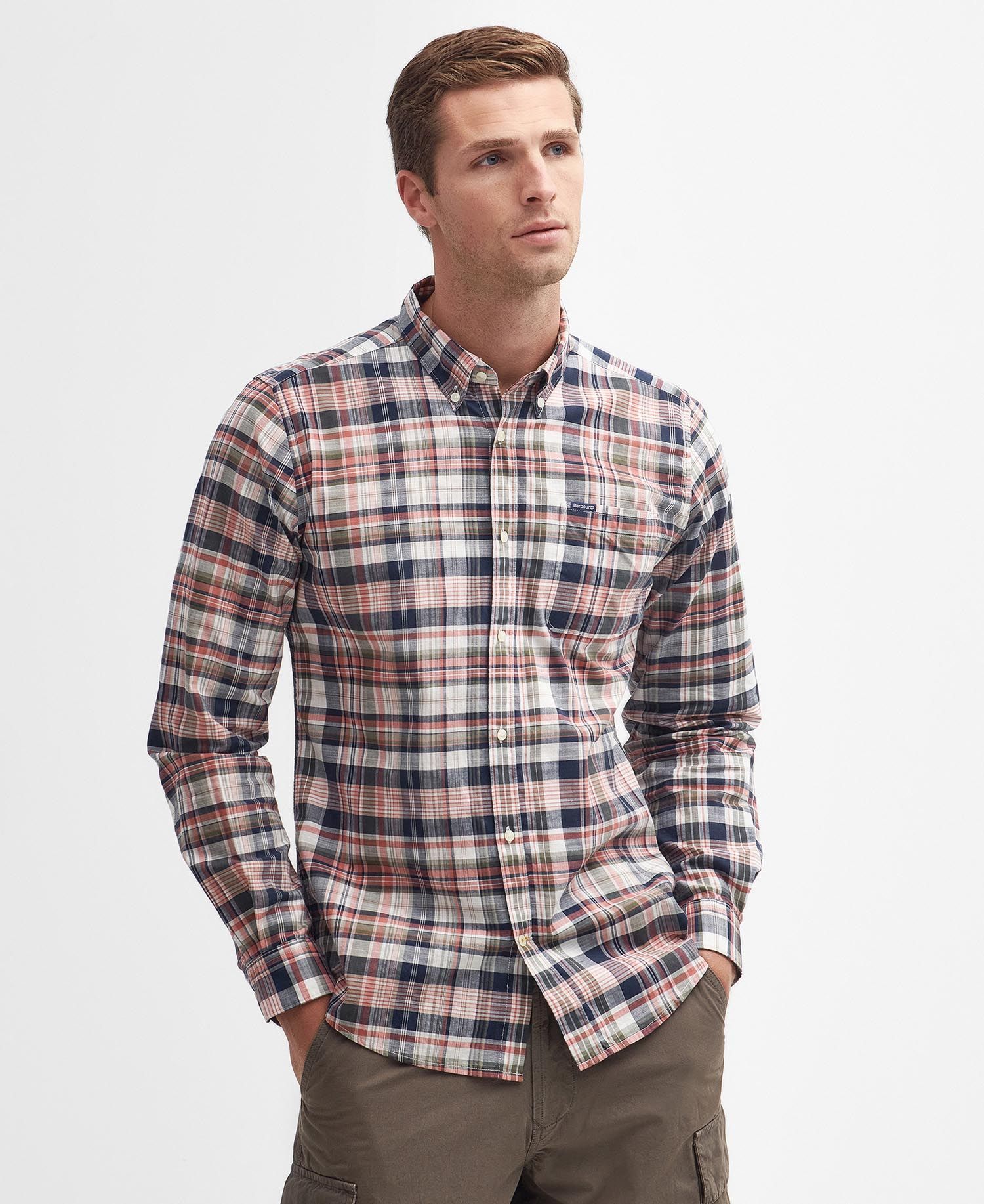 Barbour Plaid-check Cotton Shirt In Nude