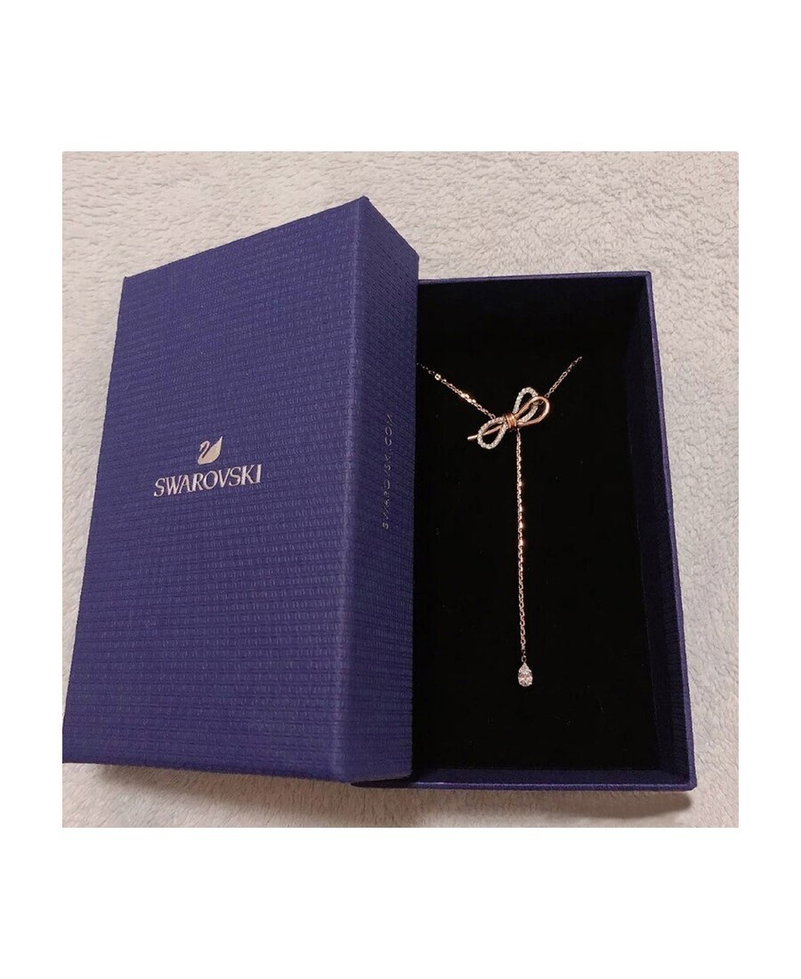 Swarovski Bow Tie Pendant Necklace In Yellow