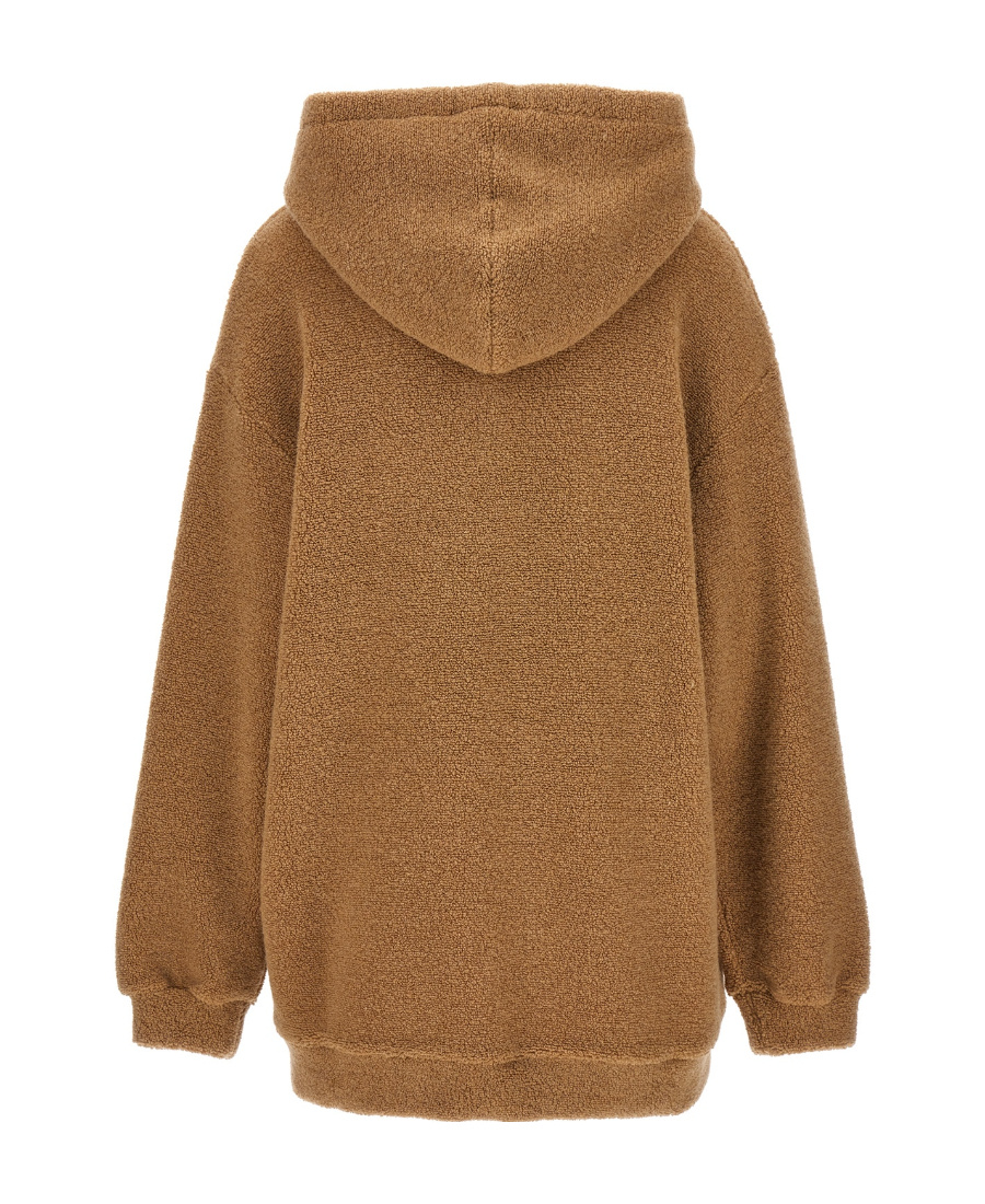 Dolce & Gabbana Logo-plaque Fleece-knit Jumper In Brown