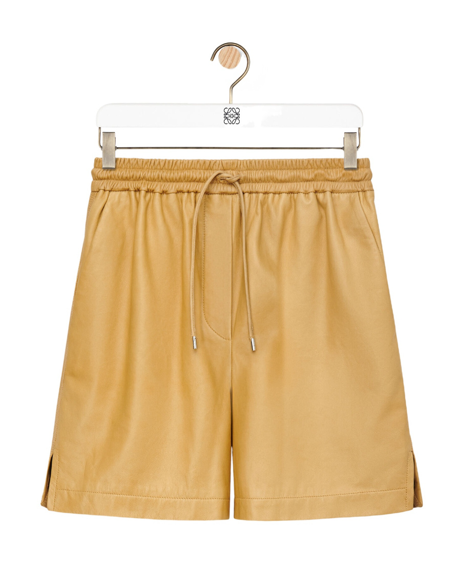 Loewe Logo Detail Shorts In Nude