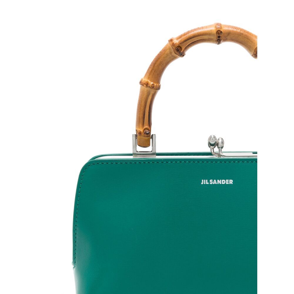 Jil Sander Metal Frame Detail Shoulder Bag In Green
