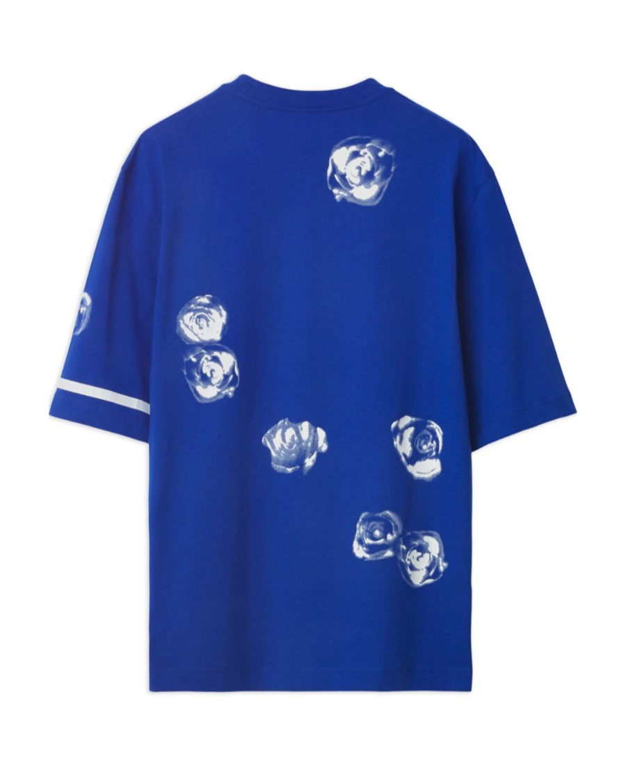 Burberry T-shirt With Print Clothing In Blue