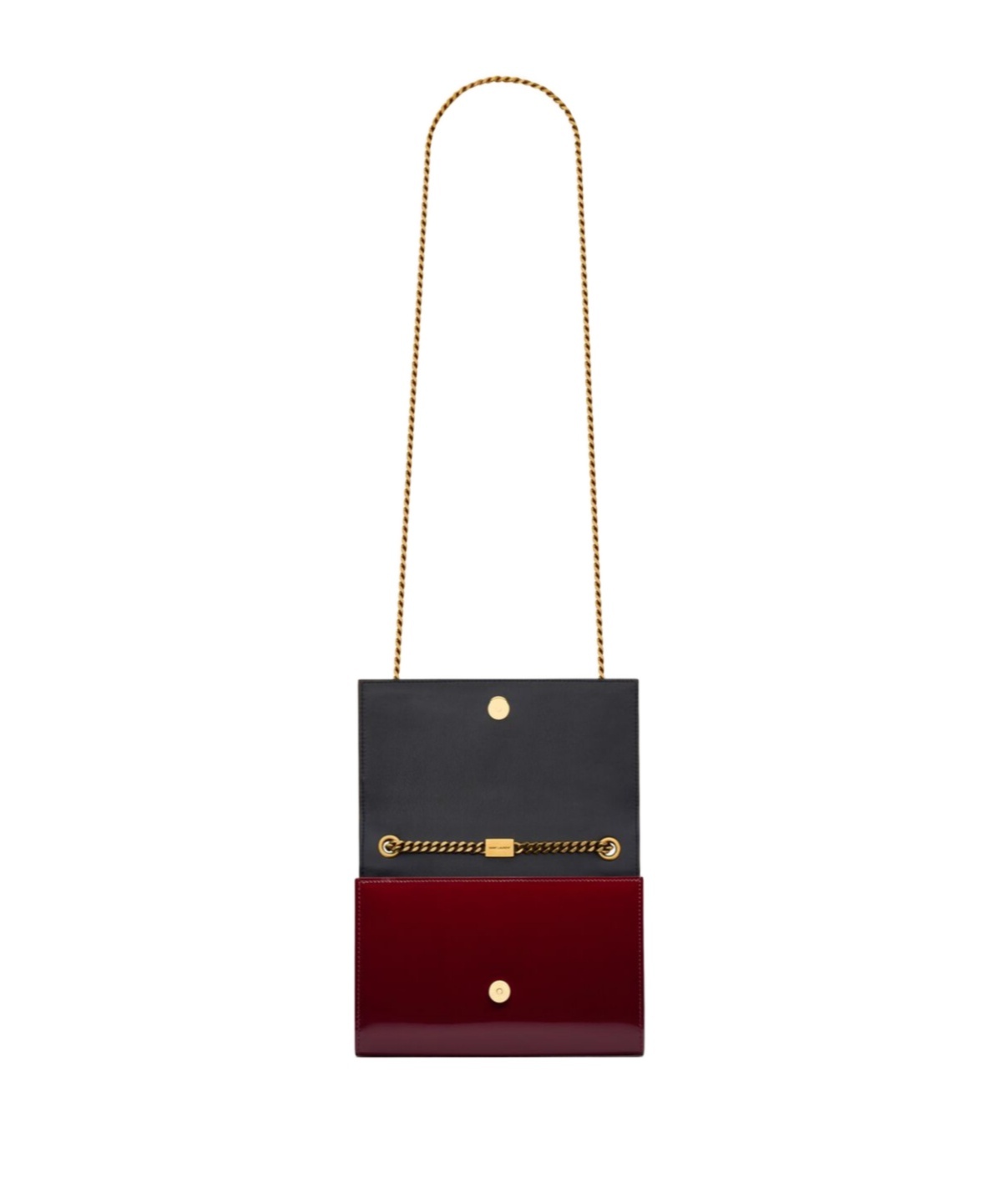 Saint Laurent Kate Logo Plaque Small Shoulder Bag In Red