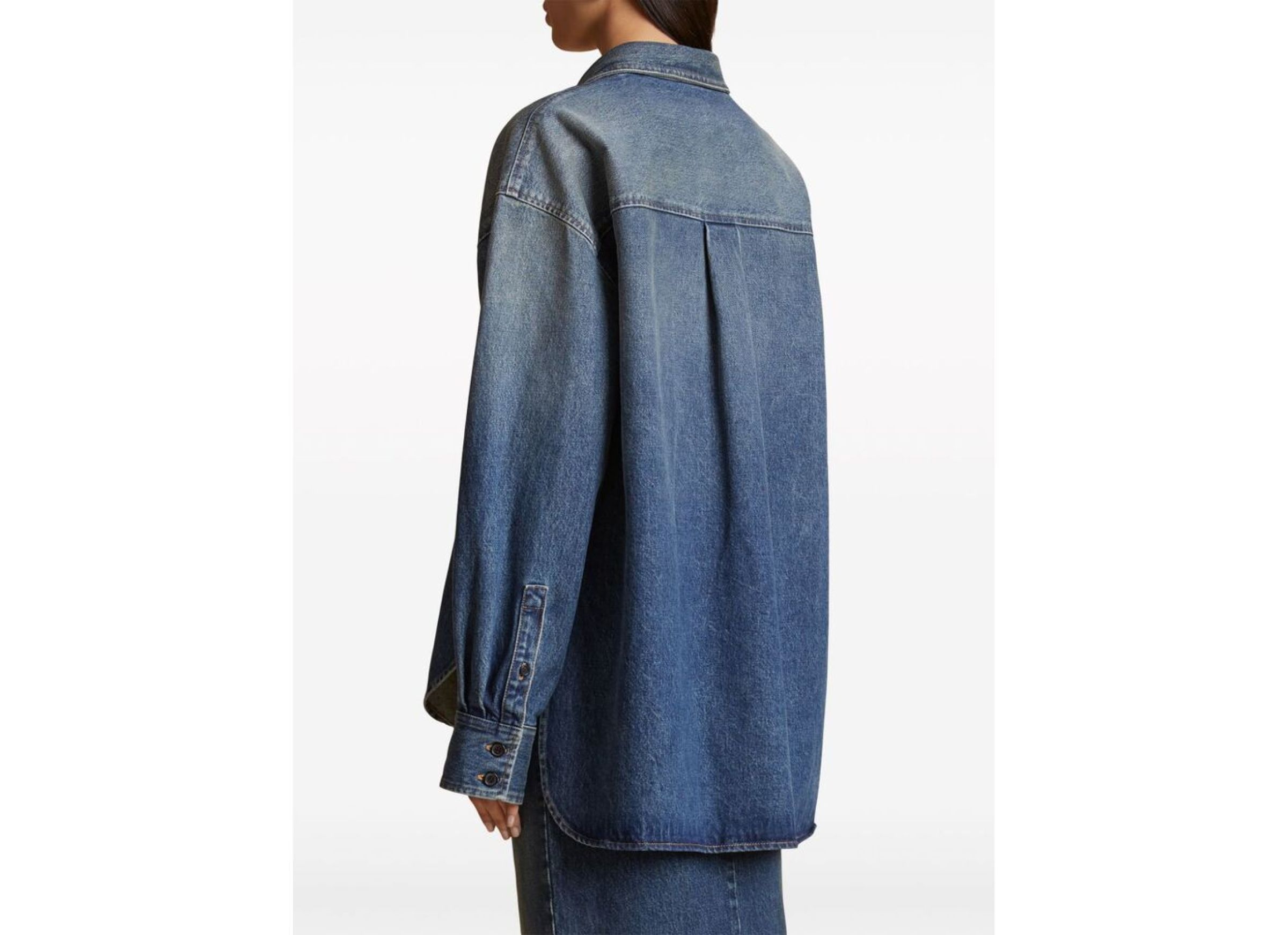 Shop Khaite The Mahmet Denim Shirt In Blue