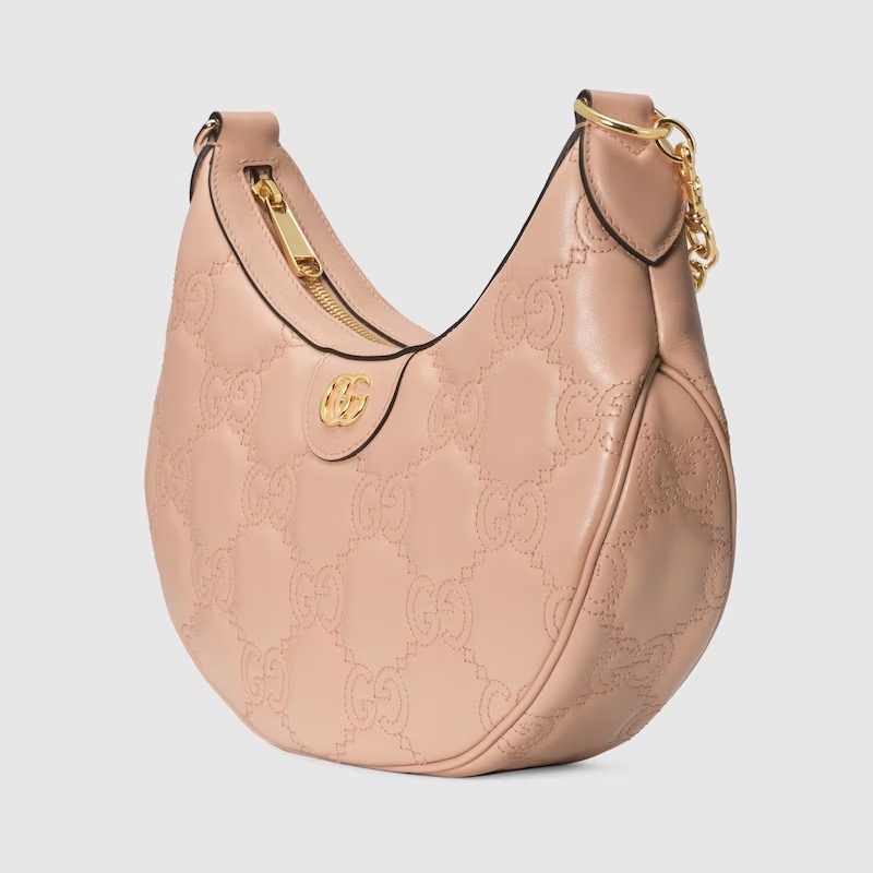 Gucci Small Gg Matelassé Shoulder Bag In Nude