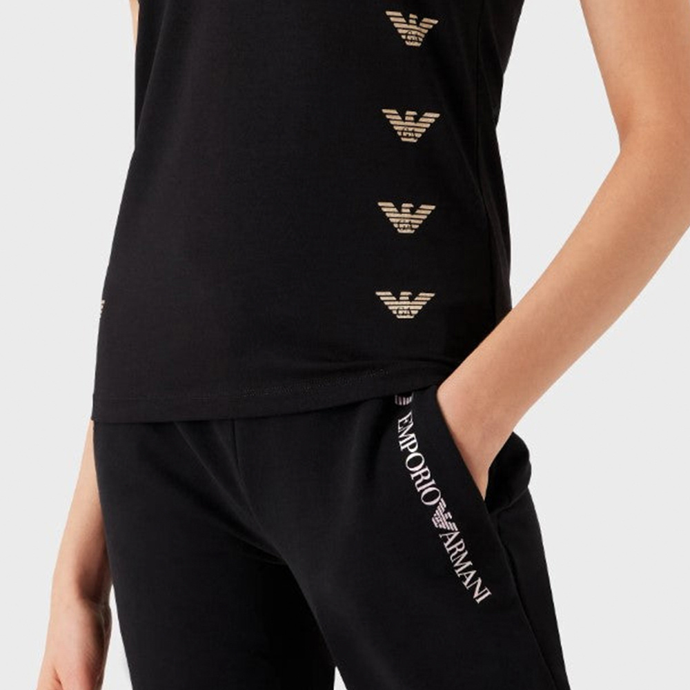 Ea7 Logo-print T-shirt In Black