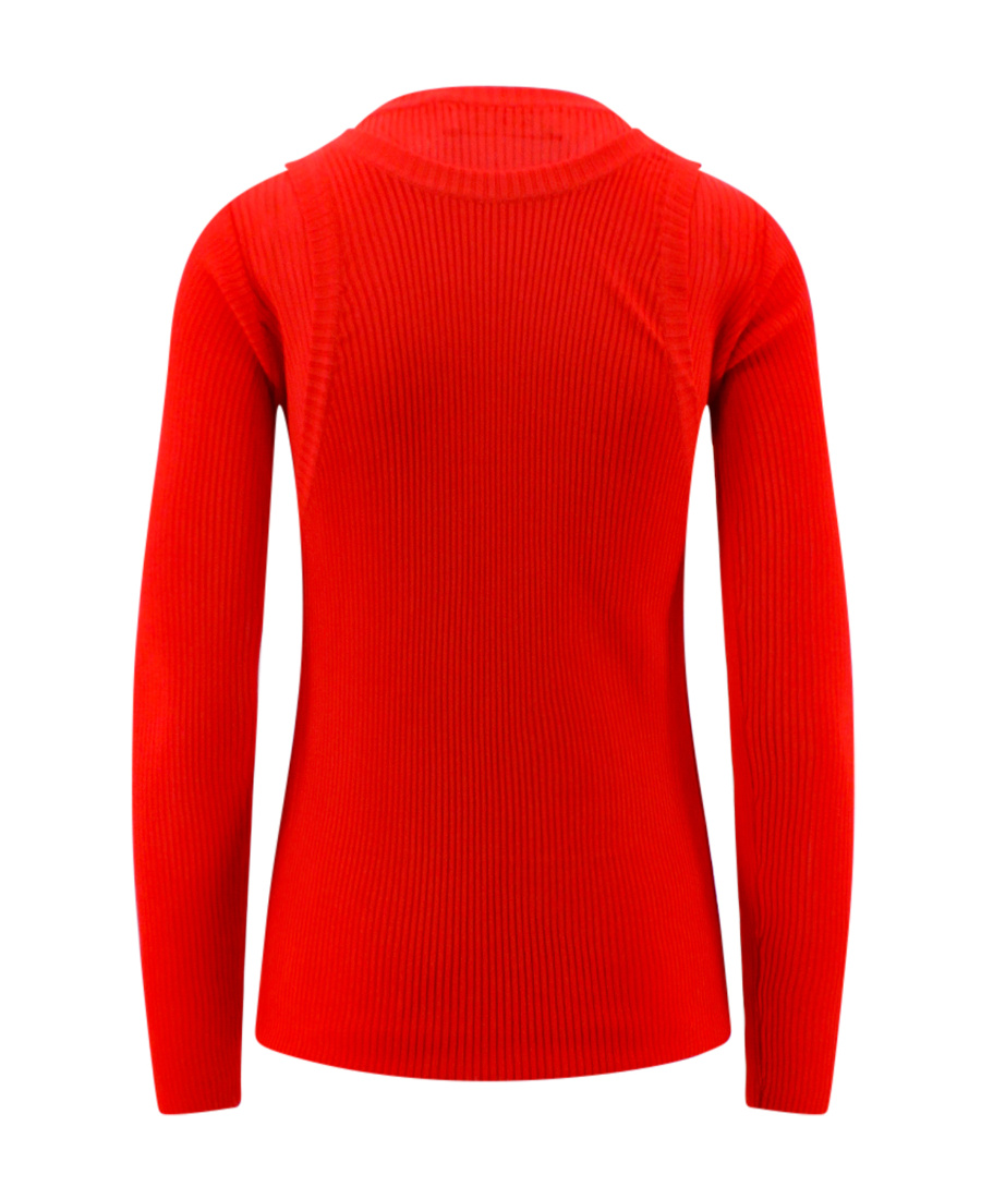 Marni Ribbed Viscose Top With Buttonholes In Red