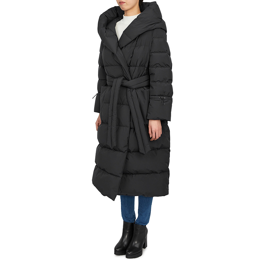 Moorer Long-sleeved Hooded Down Jacket In Black