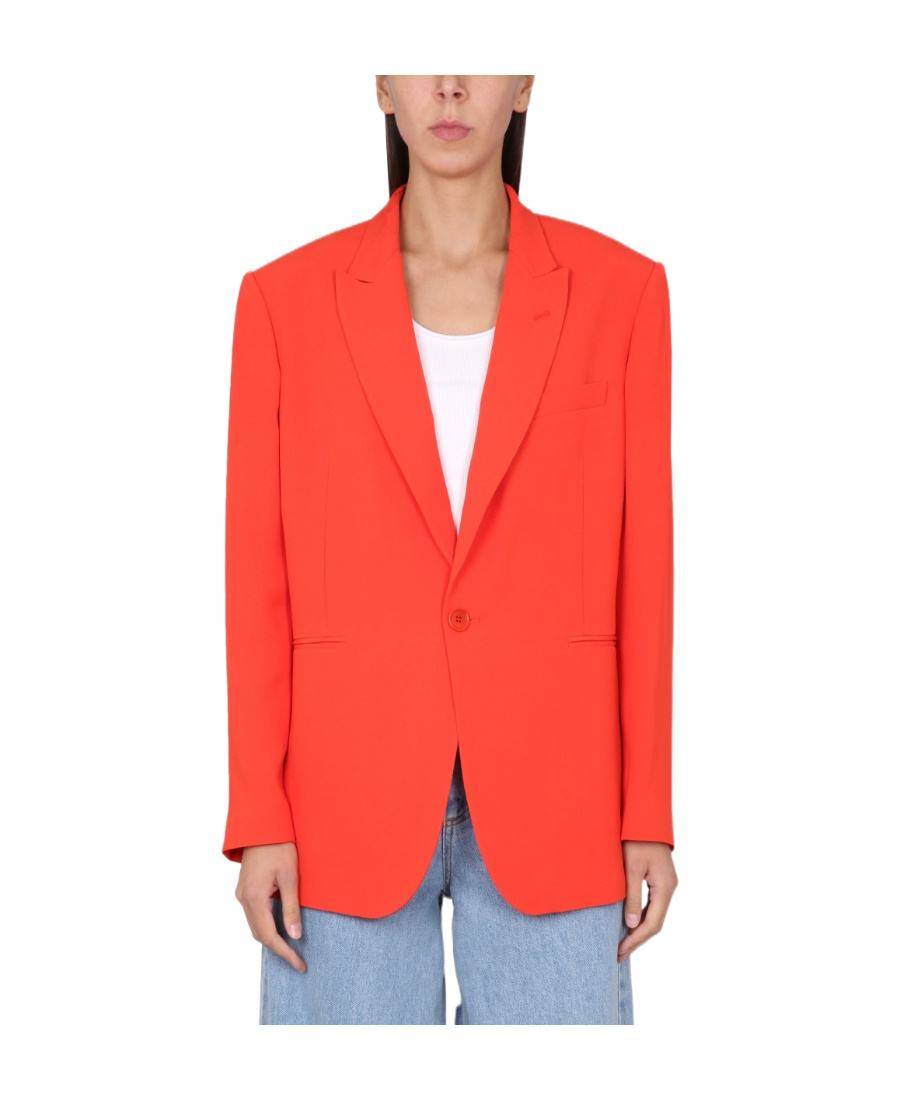 Shop Aspesi Pocketed Single-breasted Blazer In Orange