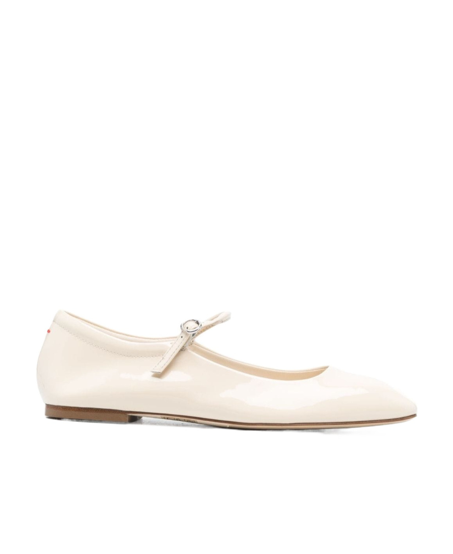 Aeyde Maryjane Leather Ballerina Shoes In White