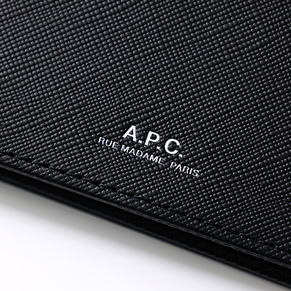 Apc A.p.c. Minimalist Black Aly Wallet With Embossed Logo In Black